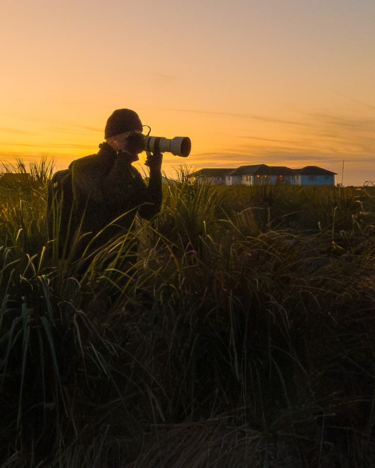 Steffen Foerster observing wildlife in the field